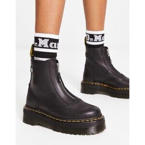 NWOT Dr. Marten Jetta Black Leather Platform Boots, Women’s 10